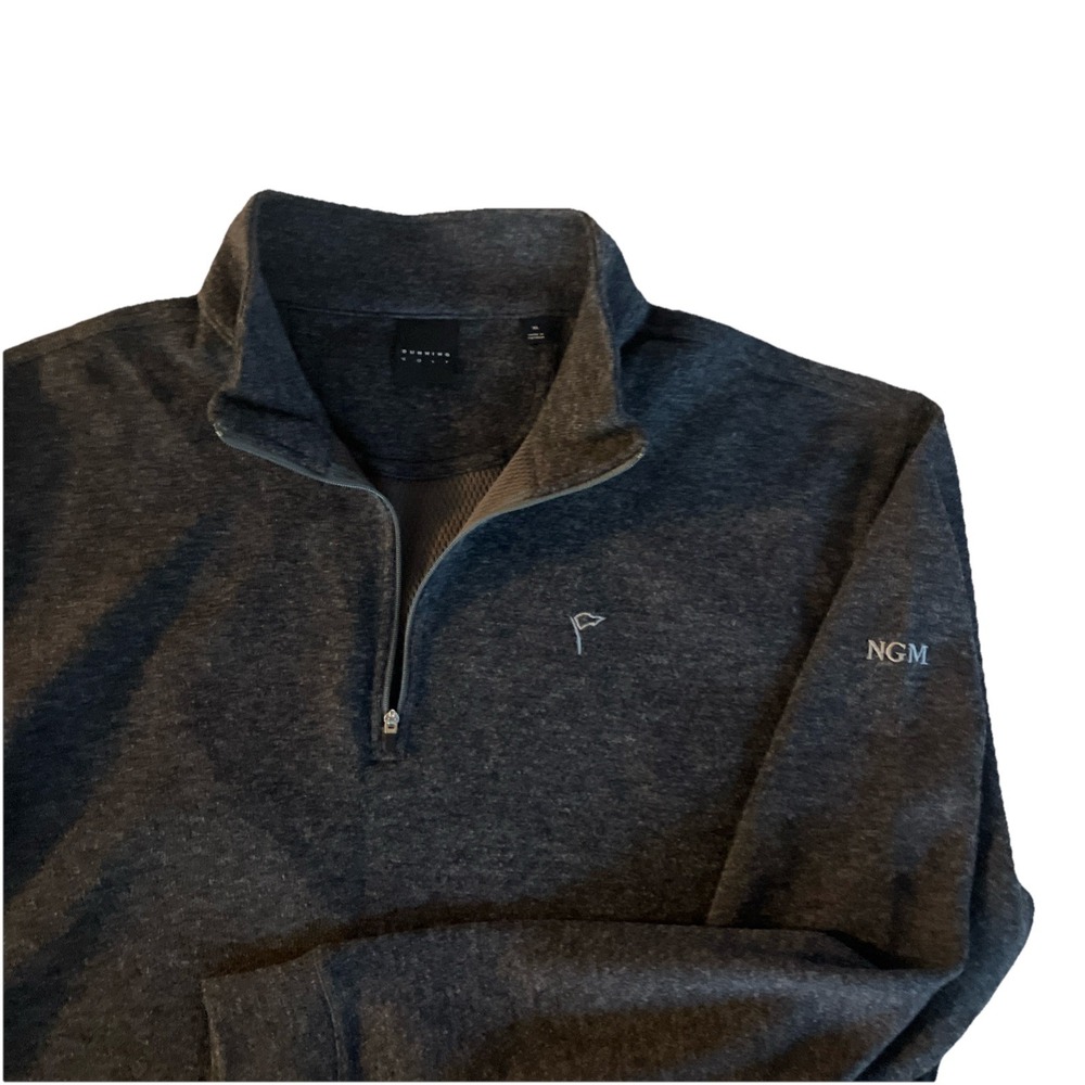 Dunning Golf 1/4 Zip Pullover Mens XL Dark Gray Long Sleeve Performance NGM Logo